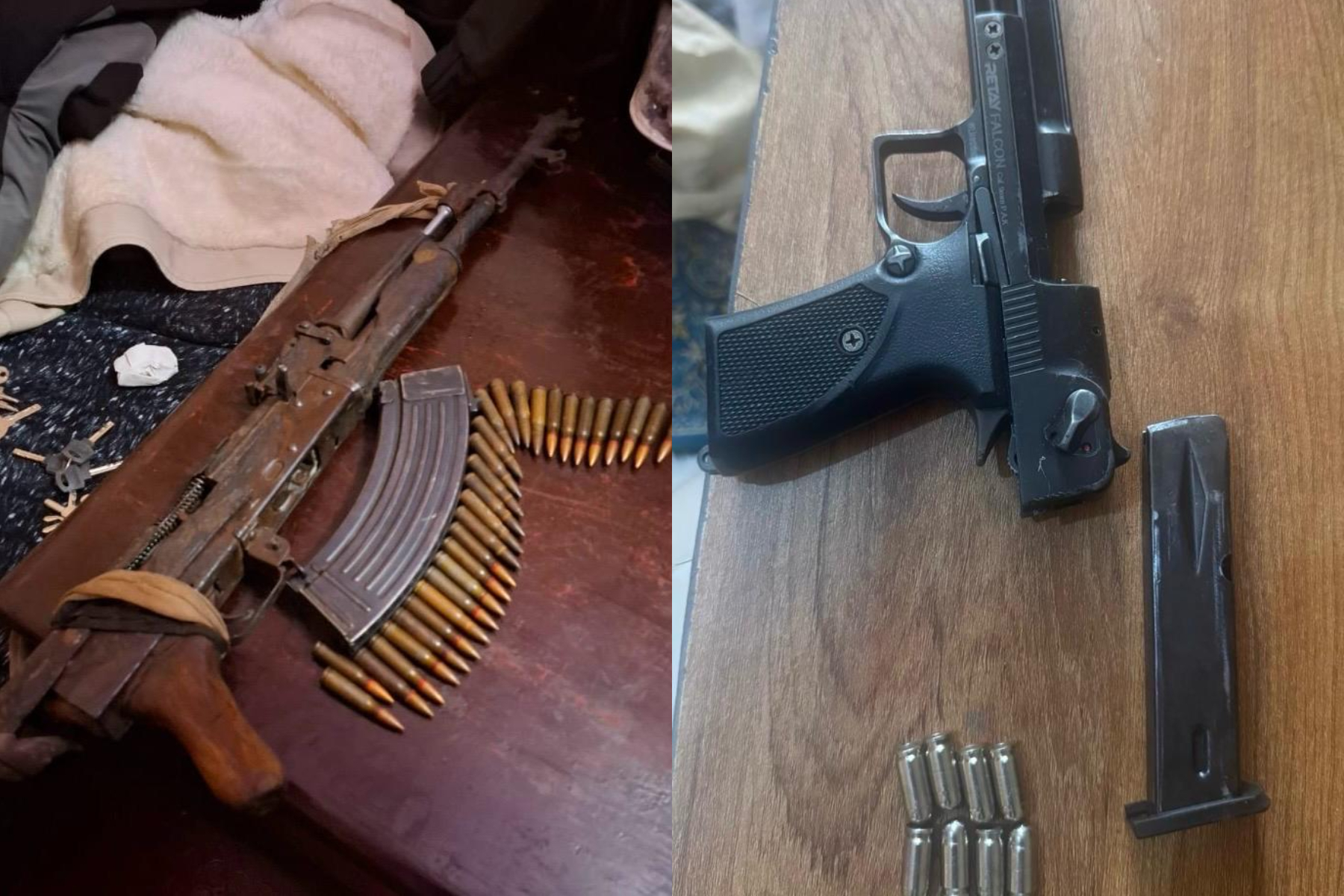 Photocollage of firearms seized by DCI officers in Nairobi.